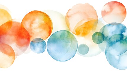 Sticker - Abstract Watercolor Circles in Warm and Cool Tones