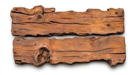 Wall Mural - a photostock of rustic wooden signboards with aged textures, isolated on a clean white background, v