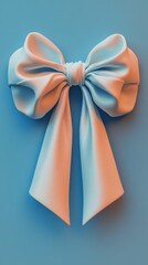 Wall Mural - Elegant Blue and Orange Bow: Gift, Ribbon, and Decoration