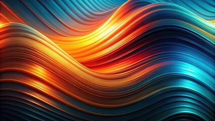 Aufkleber - Abstract Swirling Waves of Vibrant Hues and Dynamic Curves