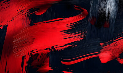 Wall Mural - red and black color background, brush stroke, grunge style, minimalistic design, epic wallpaper