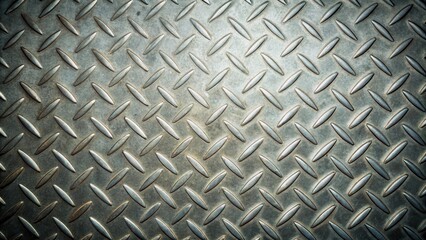 Aufkleber - Close-up view of a weathered diamond plate metal texture