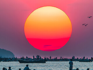 Wall Mural - sunset over the sea