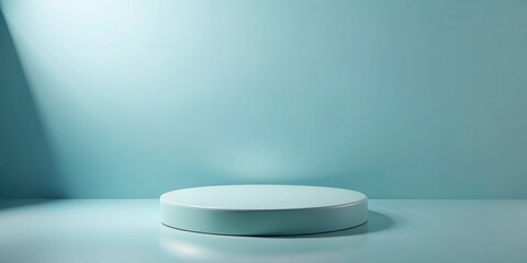 Leinwandbilder - Pale Aqua Pedestal on a Smooth Surface with Subtle Lighting