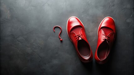 Poster - Red Leather Oxfords and a Question Mark A Fashionable Conundrum