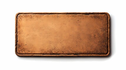 Vintage Copper Plate with Rustic Texture Ideal for Backgrounds, Signage, Creative Projects, or Decorative Displays in a Variety of Applications