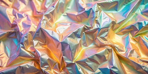 Aufkleber - Abstract Iridescent Fabric Texture Shimmering, Draped, Colorful, and Luxurious
