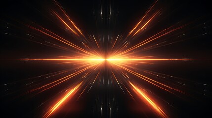 Orange Light Burst: Abstract image of a radiant orange light burst exploding from the center, creating a dynamic and energetic visual effect against a dark background.  