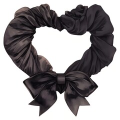 Sticker - Elegant black heart-shaped ribbon