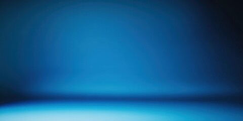panoramic abstract blue wall background for product presentation with sunlight and blurred shadows w