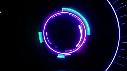 Leinwandbilder - Vibrant light display creates mesmerizing patterns in a dark setting during an evening event