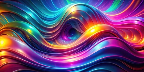 Aufkleber - Abstract Swirling Vibrant Hues of  Blue, Purple, and Yellow Create a Dynamic and Hypnotic Composition