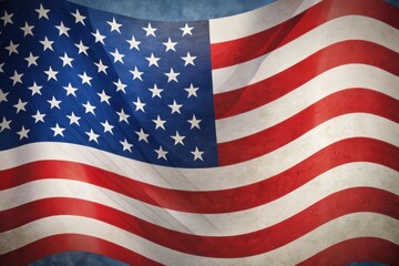 The image features the American flag, characterized by red and white stripes with a blue field of stars, symbolizing the United States' unity and freedom.