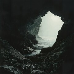 Wall Mural - Ocean Cave: A Dramatic Coastal Landscape