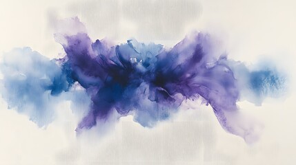 Wall Mural - Abstract Blue and Purple Watercolor Cloud Formation