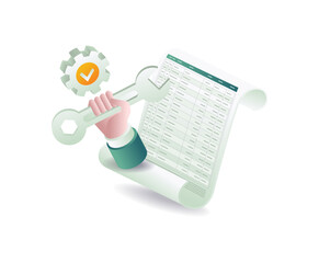 Wall Mural - data repair process concept illustration