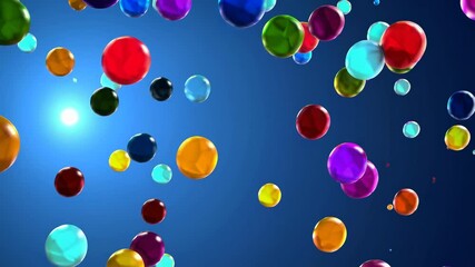 Fototapete - Colorful orbs moving freely in a vibrant digital space filled with dynamic energy