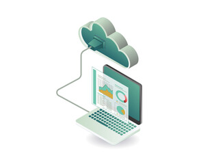 Wall Mural - Cloud server technology data analysis process