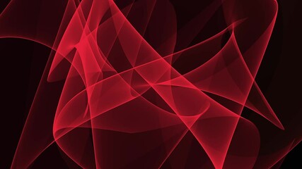 Wall Mural - Abstract design featuring overlapping, translucent red shapes against a dark background