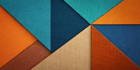 Aufkleber - Abstract Geometric Pattern of Textured Colored Surfaces in Triangles and Rectangles