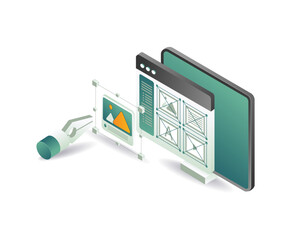 Wall Mural - editing design layout on computer concept illustration