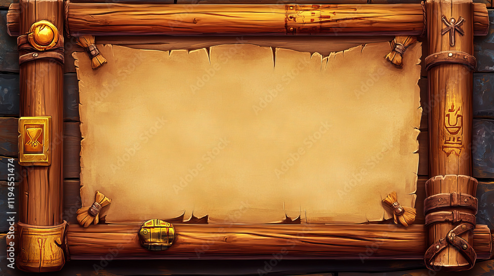 Egyptian ui game interface cartoon vector icon. Egypt menu design ...