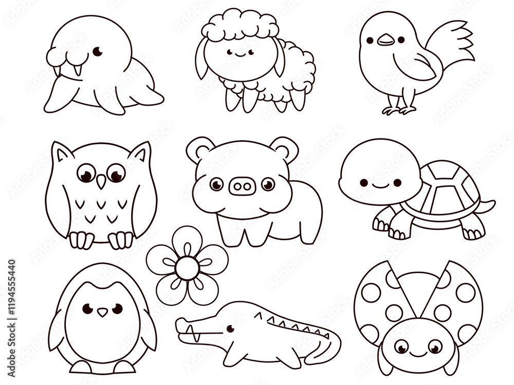 coloring pictures collection of cute animals. coloring pages for ...