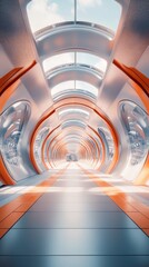 Wall Mural - futuristic hallway showcasing a sleek design. bright colors create an inviting path. a vision of mod