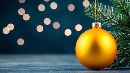 Wall Mural - A photostock of a festive golden ornament encapsulating a miniature glowing Christmas tree, set against a dark holiday background. High Quality