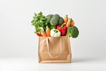 Poster - Paper bag vegetable handbag food.