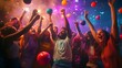 © Farid - Energetic Young Adults Celebrate Joyfully At A Nightclub Party