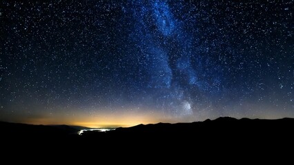 Wall Mural - 幻想的な宇宙の背景テクスチャ 星空 地球 AI生成素材