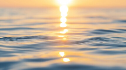 Wall Mural - golden rays reflect off the water's surface as the sun sets, creating a tranquil and enchanting atmo