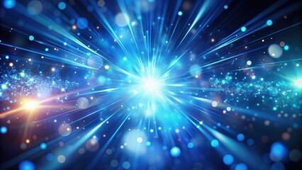 Aufkleber - Abstract Radiance Bright Blue Energy Burst with Sparkling Particles and Glowing Lights