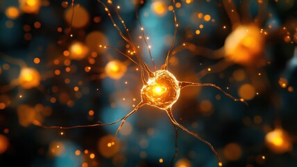 Wall Mural - dynamic neurons in a futuristic ai world interconnected networks scientific visualization digital en
