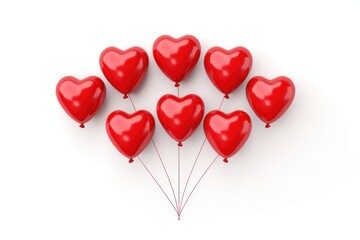 Poster - Balloon heart red white background.