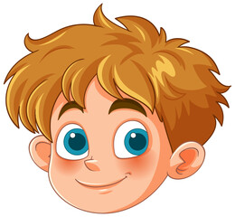 Poster - Cheerful Cartoon Boy with Brown Hair