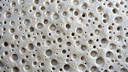 Fototapete - Abstract light beige stone texture with numerous round holes of varying sizes