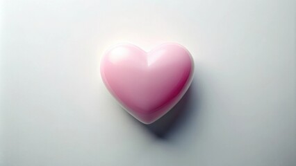Aufkleber - A Pink Heart Shape on a White Background Representing Love and Affection