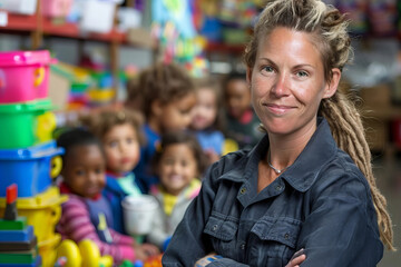 Wall Mural - Happiness in Childcare: An Inside Look at the Daycare Center