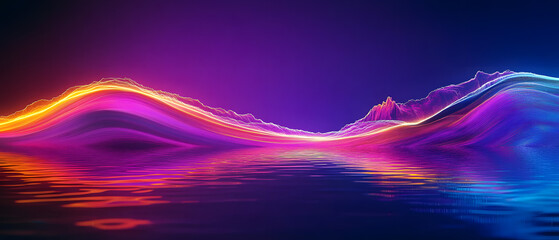 Wall Mural - neon wave background for art