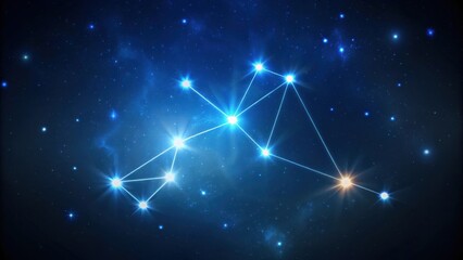 Wall Mural - celestial constellation a network of shining stars in the night sky
