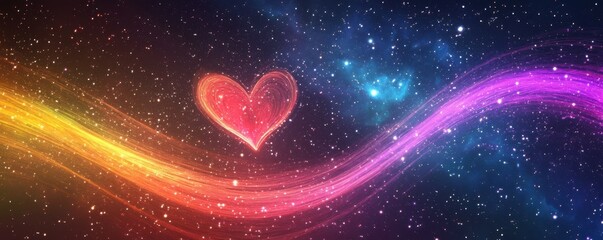 Wall Mural - starry night sky with vibrant light streaks, magical celestial wonder, space exploration theme.