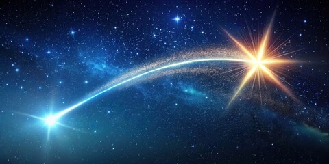 Wall Mural - celestial trail a bright comet streaks across the starry expanse