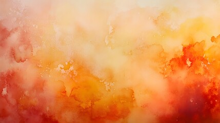 Wall Mural - Abstract Watercolor Painting in Warm Orange Hues