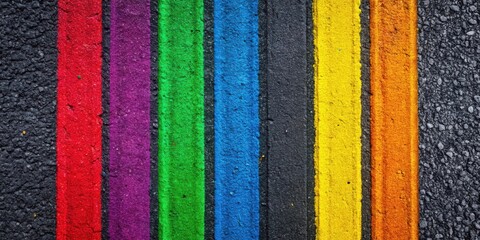Aufkleber - Vibrant painted stripes on a textured surface, a colorful design element
