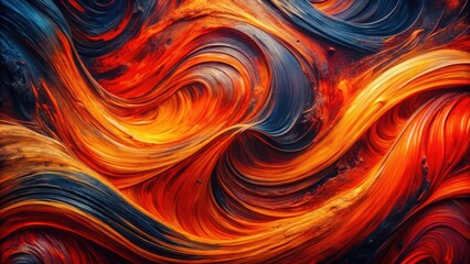 Aufkleber - Abstract Swirling Hues of Fiery Orange and Deep Blue, a Visually Striking Composition