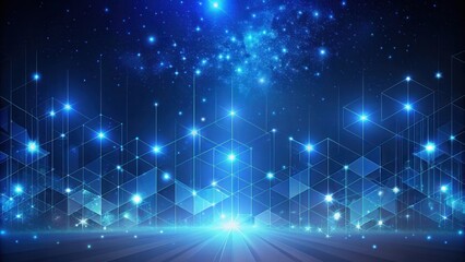 Aufkleber - Abstract Futuristic Network Connection Background with Glowing Lines and Shapes