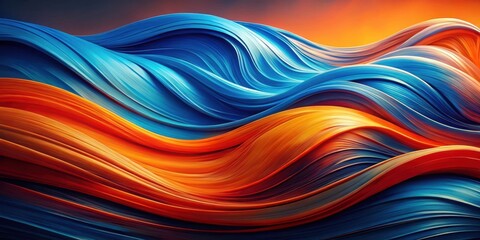 Leinwandbilder - Abstract Swirling Blue and Orange Waves of Color Design