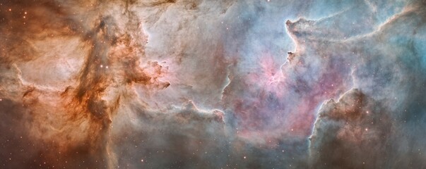 Wall Mural - a cosmic nebula with swirling clouds of pink, blue, and purple, otherworldly and expansive, 4k photo